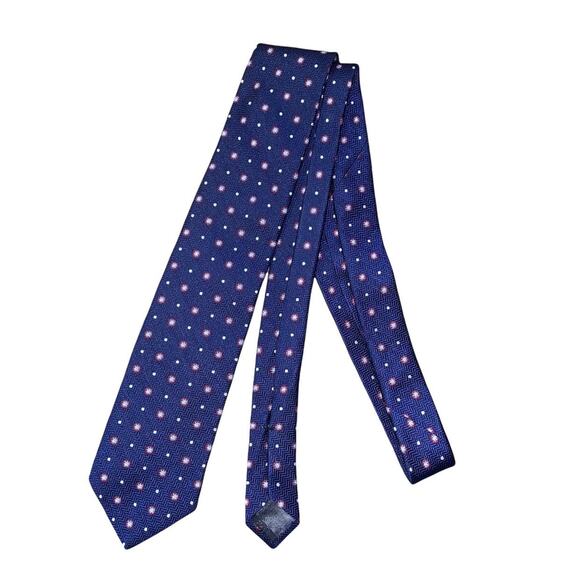 Brooks Brothers 100% Silk Navy Blue Abstract Print Tie Preppy Teacher Casual - Picture 1 of 5